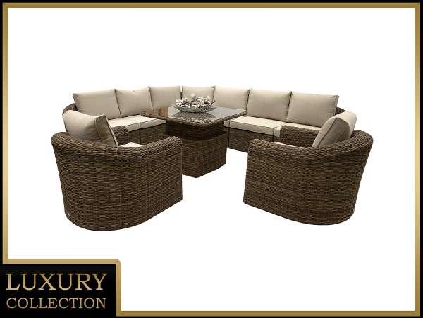 Rattan moduláris készlet sarok BORNEO LUXURY 8 személyes (barna)