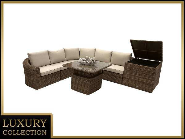 Rattan moduláris készlet BORNEO LUXURY 5 személyes (barna)