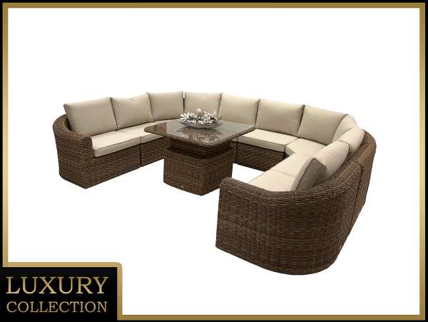 Rattan moduláris készlet BORNEO LUXURY 8 személyes (barna)