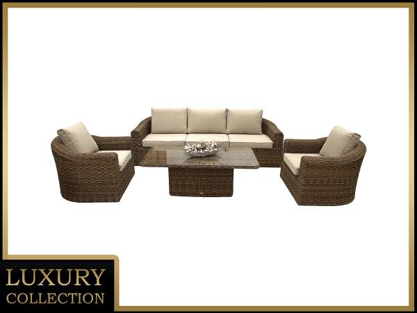 Rattan moduláris készlet BORNEO LUXURY 5 személyes (barna)