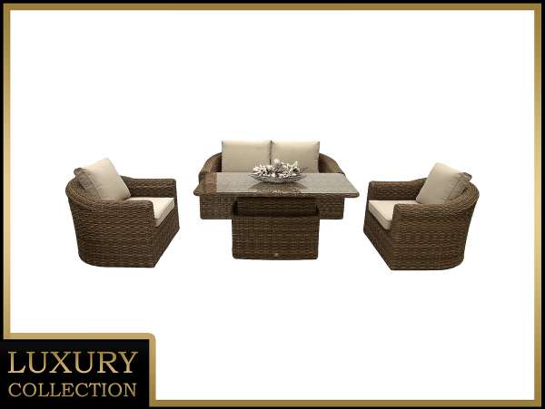 Rattan moduláris készlet BORNEO LUXURY 4 személyes (barna)