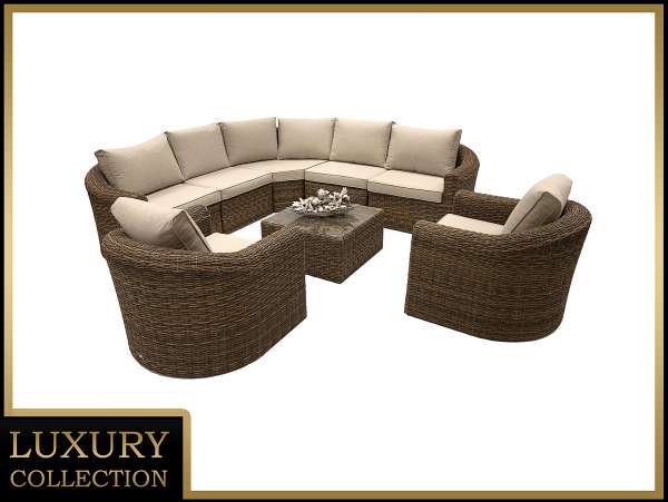 Rattan moduláris készlet sarok BORNEO LUXURY 7 személyes (barna)