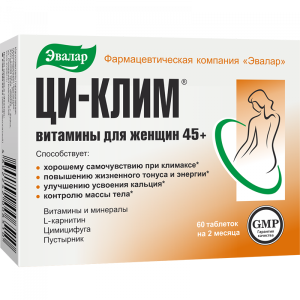 CI-KLIM® BIO táplálékkiegészítő (menopauza egyensúlyban) - 60 tabletta - Evalar