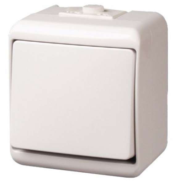 Aquastar kapcsoló 1-es falon kívüli IP54 / kültéri Fehér