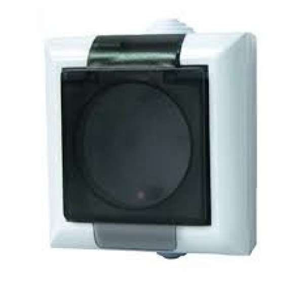 Business csatlakozóaljzat 1-es falon kivüli IP54 / átlátszó fedeles kültéri Fehér