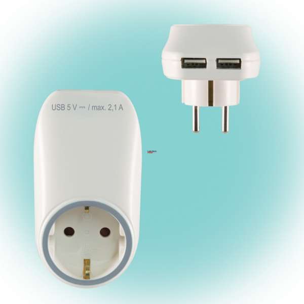 Elosztó 1es aljzat / 2x USB csatlakozóval