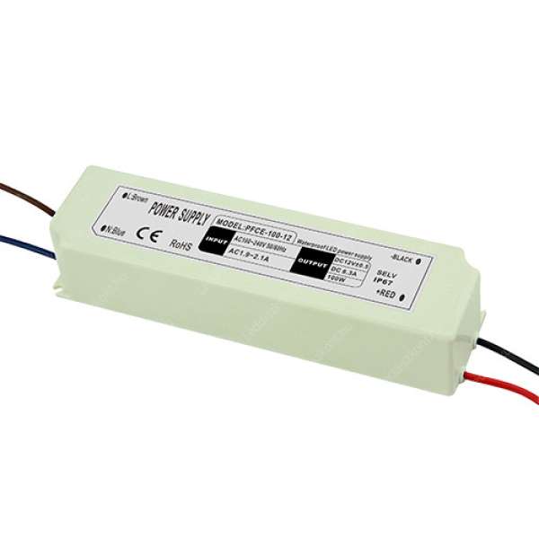 LED trafó 12V IP67 150W, 12,5 A, fémházas, vizálló 2 év garancia