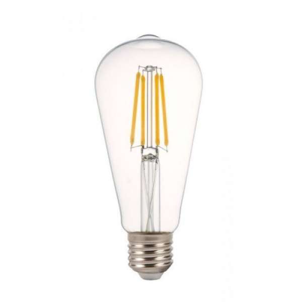 LED Filament körte 8W E27 360° MelegFehér átlátszó búra 2700K, 880 lumen 2 év garancia