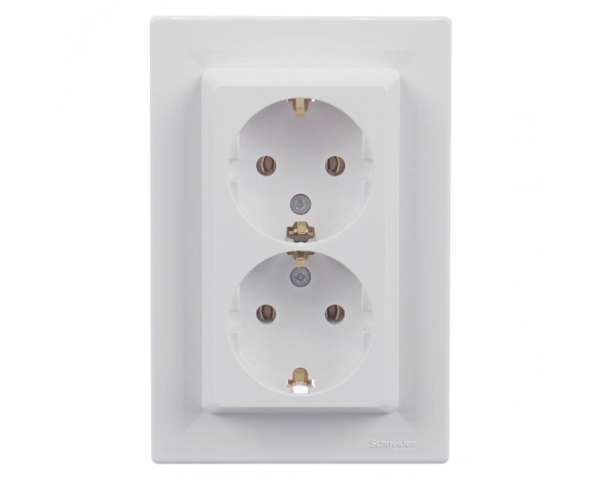 ASFORA földelt csatlakozóaljzat 2-es / Fehér