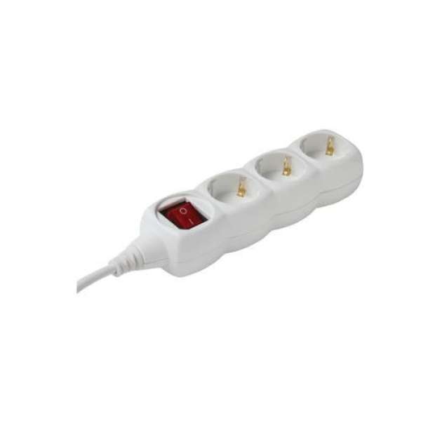 Elosztó 3-as 5m 3x1,5mm2 vezetékkel kapcsolóval Fehér