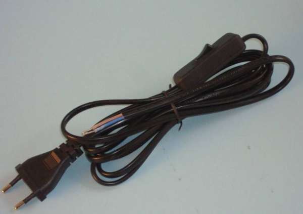 Szerelt vezeték kapcsolóval Fekete