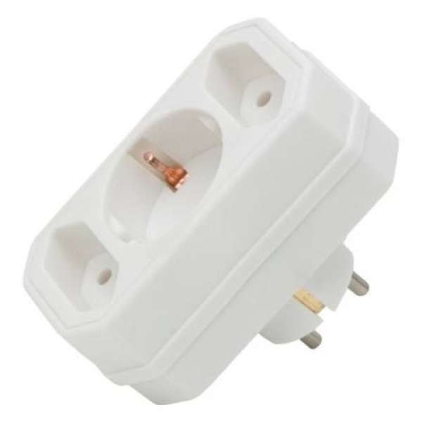 Elosztó 3as aljzat / 2euro +1 földelt Fehér