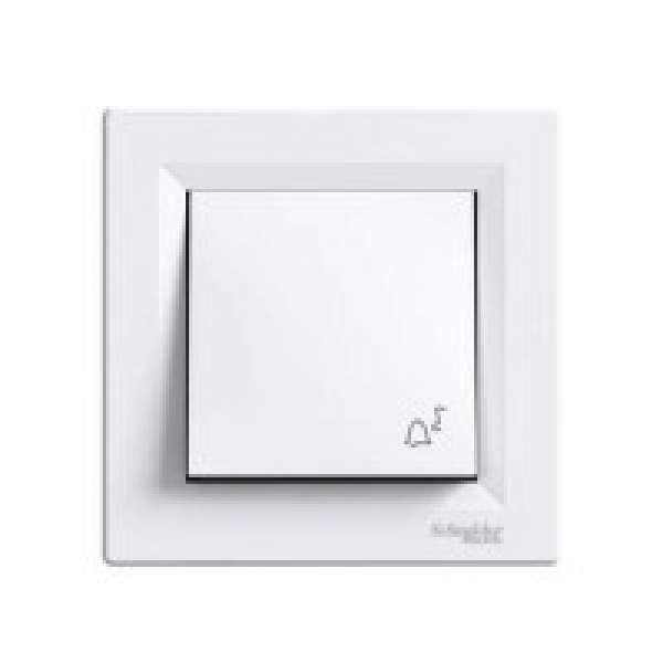 ASFORA nyomókapcsoló csengőjellel / Fehér IP44