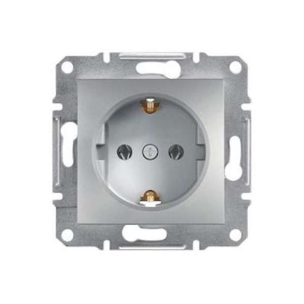 ASFORA földelt csatlakozóaljzat 1-es (keret nélkül) / Alu