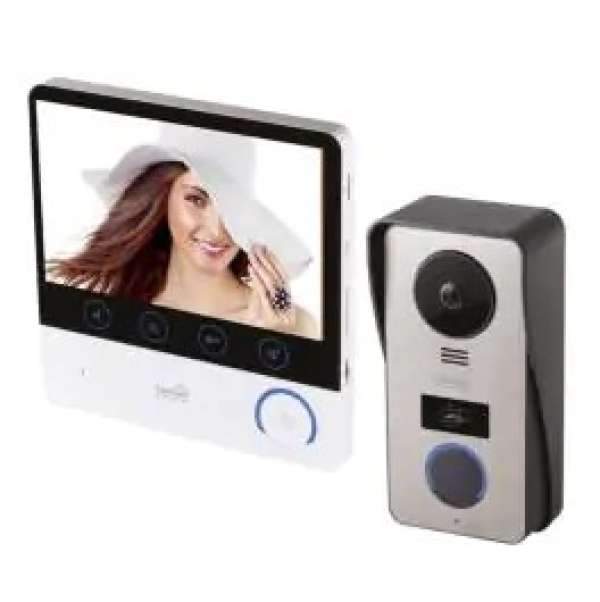 videó-kaputelefon szett, éjszakai kameramóddal, 30 féle csengetési dallammal, kitekintő funkcióval, érintőgombokkal, bővíthető