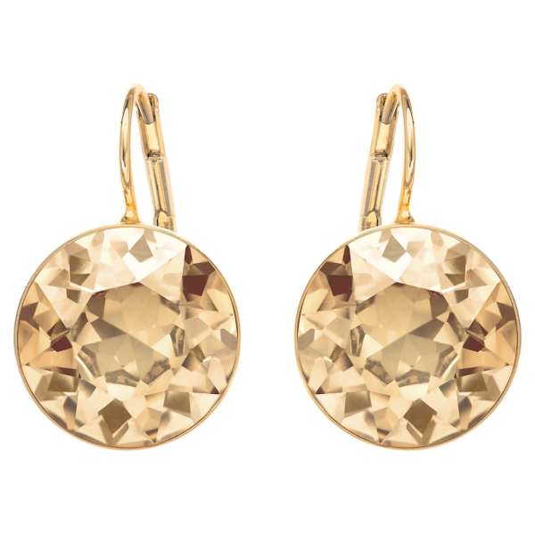 Swarovski Bella Pierced Earrings, Gold tone, Gold-tone plated