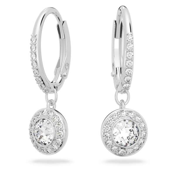Swarovski Angelic bedugós fülbevaló, fehér, ródium bevonattal