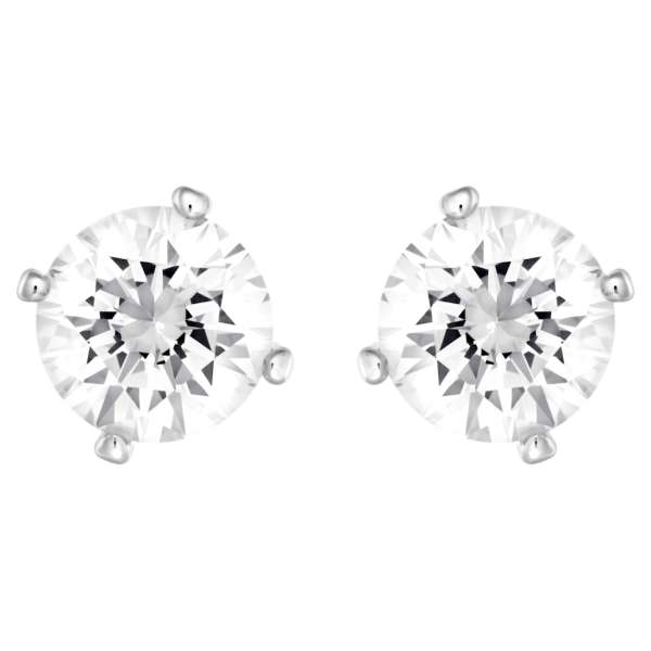 Swarovski Angelic bedugós gyöngy fülbevaló, fehér, ródium bevonattal