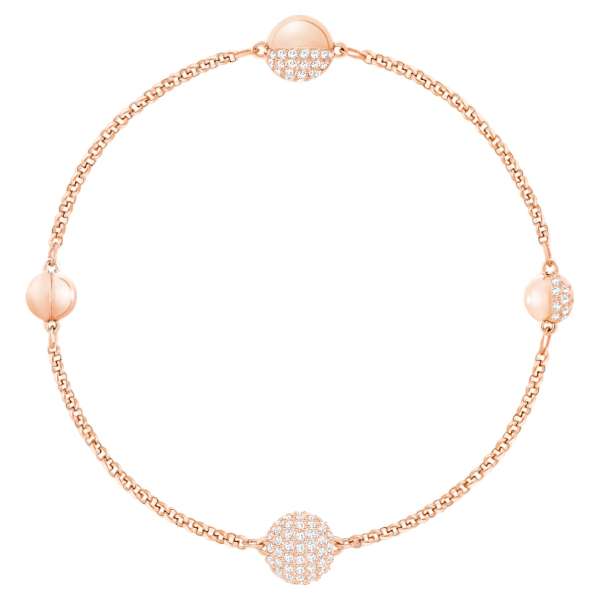 Swarovski Remix kollekció kerek lánc, fehér, rózsaarany árnyalatú bevonattal