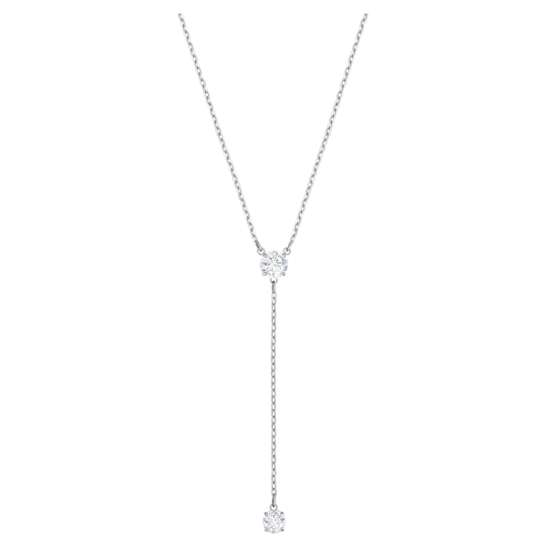 Swarovski Attract Y-alakú nyaklánc, fehér, ródium bevonattal