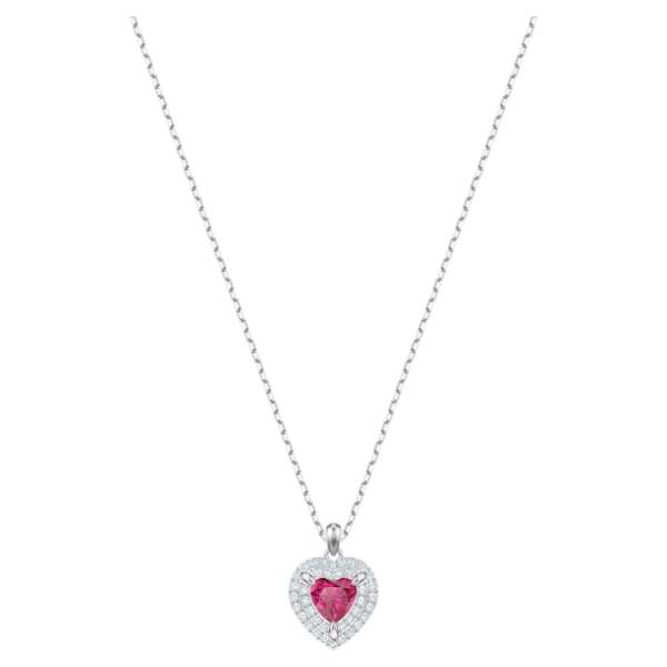 Swarovski Louison medál, piros, ródium bevonattal