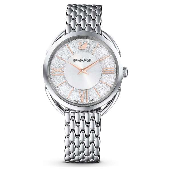 Swarovski Crystalline Glam karóra, fém karkötő, fehér, nemesacél