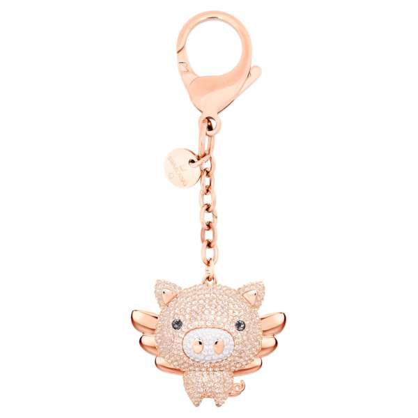 Swarovski Kismalac táskadísz, rózsaszín, vegyes bevonatú