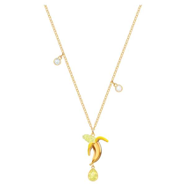 Swarovski No Regrets Banana Pendant, Multi-colored, Gold-tone plated