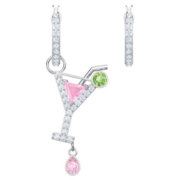 Swarovski No Regrets Cocktail Pierced Earrings, Multi-colored, Rhodium plating