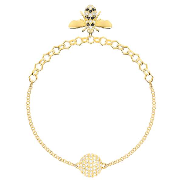 Swarovski Remix kollekció méh lánc, fekete, aranyszínű bevonattal