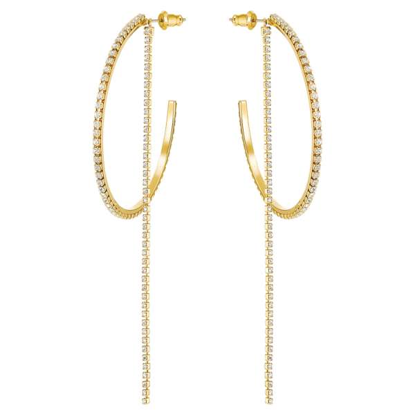 Swarovski Fit bedugós karika fülbevaló, fehér, arany árnyalatú bevonattal