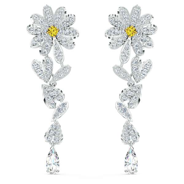 Swarovski Eternal Flower bedugós fülbevaló, sárga, vegyes fémbevonattal