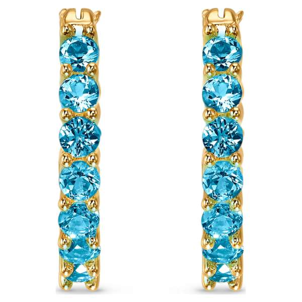 Swarovski Vittore bedugós karika fülbevaló, vízkék színű, arany árnyalatú bevonattal