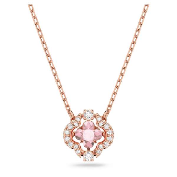 Swarovski Sparkling Dance nyaklánc, rózsaszín, rozéarany árnyalatú bevonattal