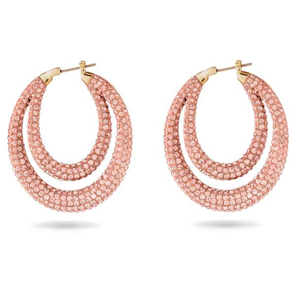Swarovski Tigris bedugós karika fülbevaló, rózsaszín, arany árnyalatú bevonattal