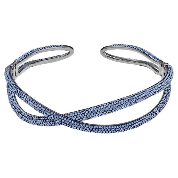 Swarovski Tigris choker nyaklánc, kék, ruténium bevonattal