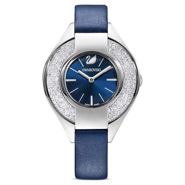 Swarovski Crystalline Sporty karóra, bőrszíj, kék, nemesacél
