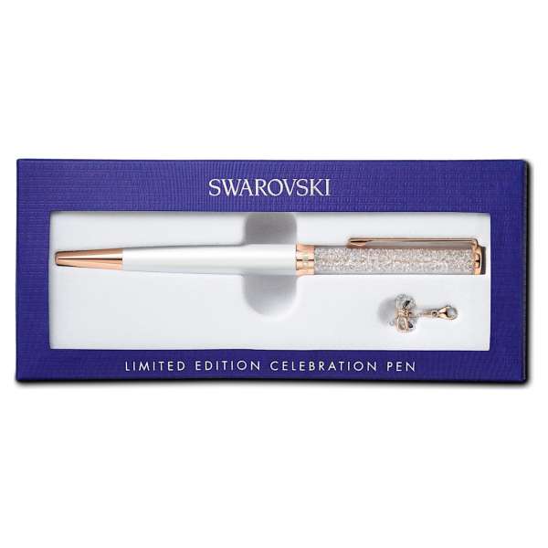 Swarovski Crystalline Celebration 2021 golyóstoll, fehér, rozéarany árnyalatú bevonattal