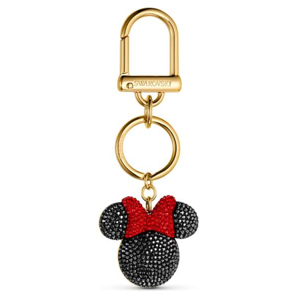 Swarovski Minnie táskadísz, fekete, arany árnyalatú bevonattal