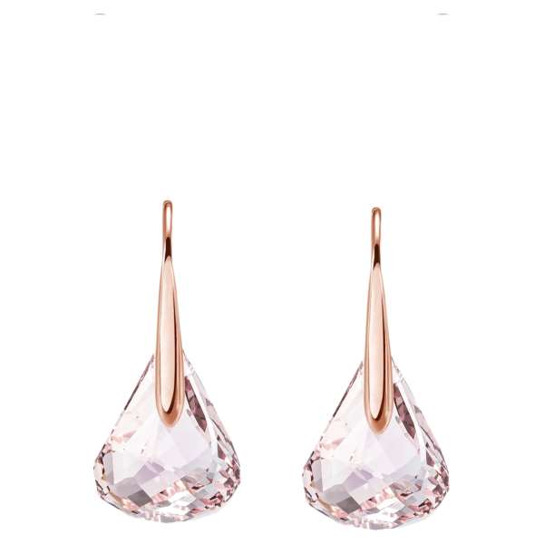 Swarovski Lunar Pierced Earrings, Pink, Rose-gold tone plated