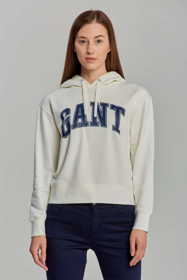 MELEGÍTŐ FELSŐ GANT MD. FALL HOODIE SWEAT EGGSHELL