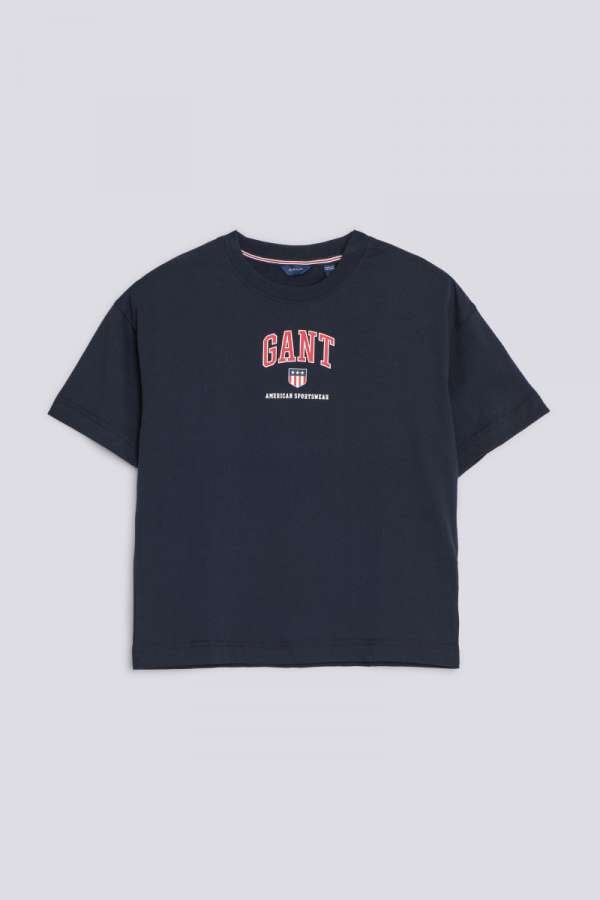 PÓLÓ GANT D2. GANT RETRO SHIELD SS T-SHIRT EVENING BLUE