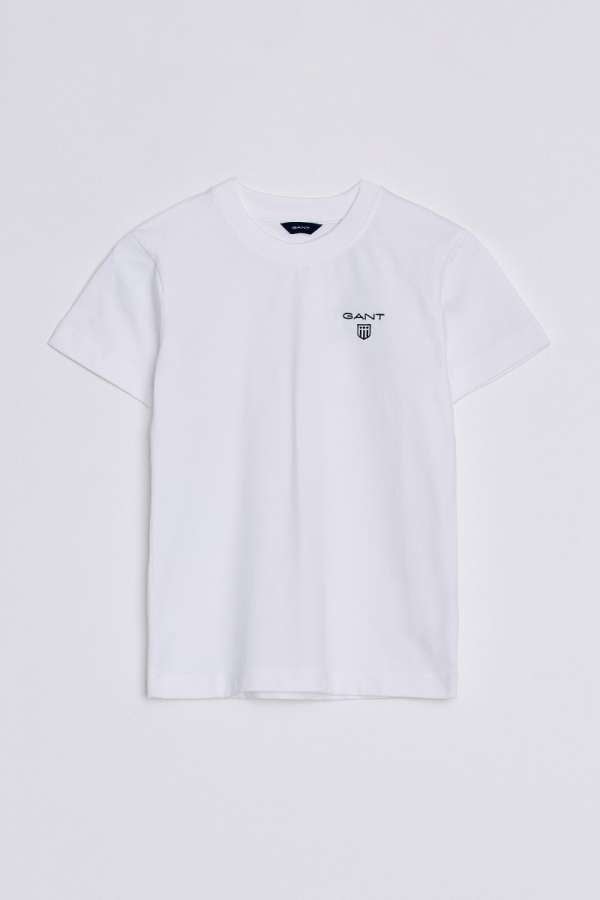 PÓLÓ GANT D2. CONTRAST SHIELD T-SHIRT WHITE