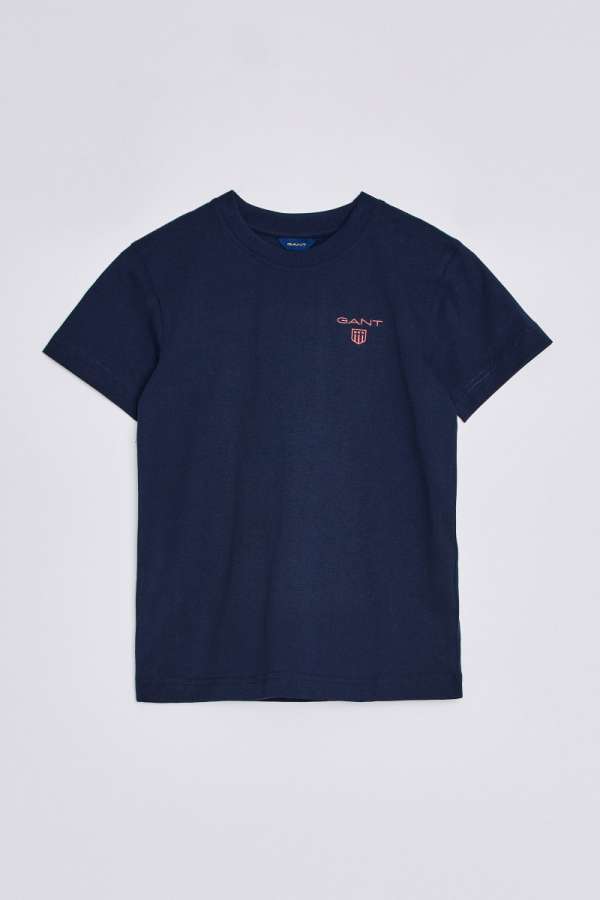 PÓLÓ GANT D2. CONTRAST SHIELD T-SHIRT EVENING BLUE