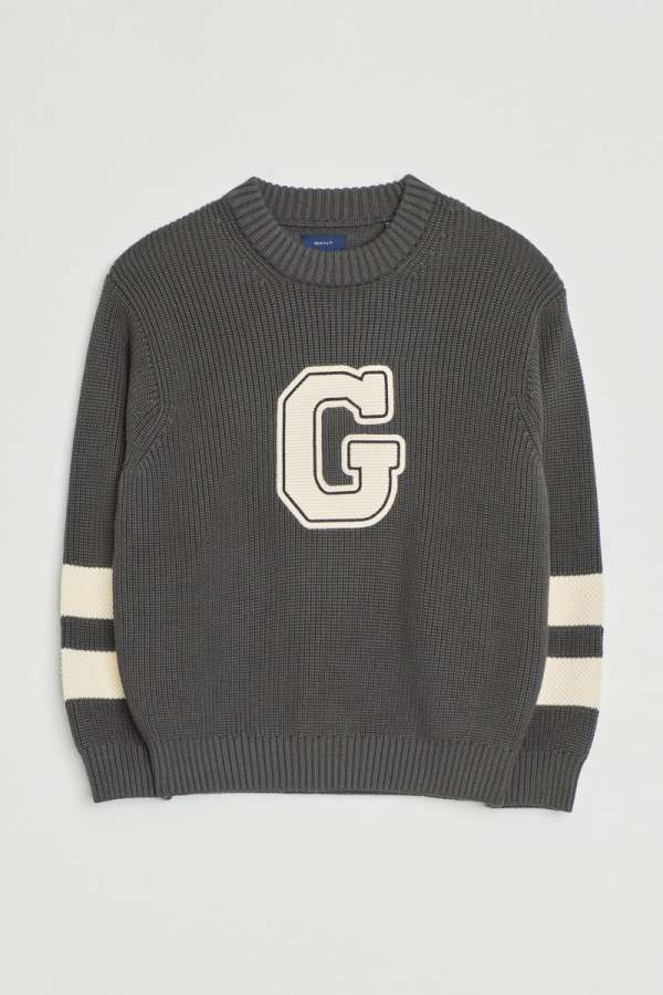 PULÓVER GANT D2. COLLEGIATE C-NECK KNIT DARK GRAPHITE