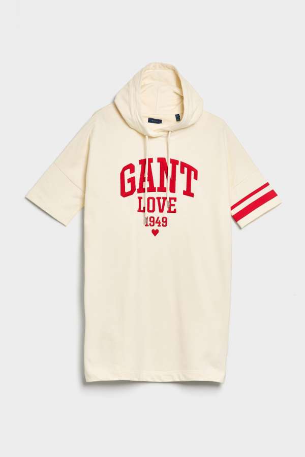 MELEGÍTŐ RUHA GANT COLLEGIATE HEART HOODIE DRE EGGHELL