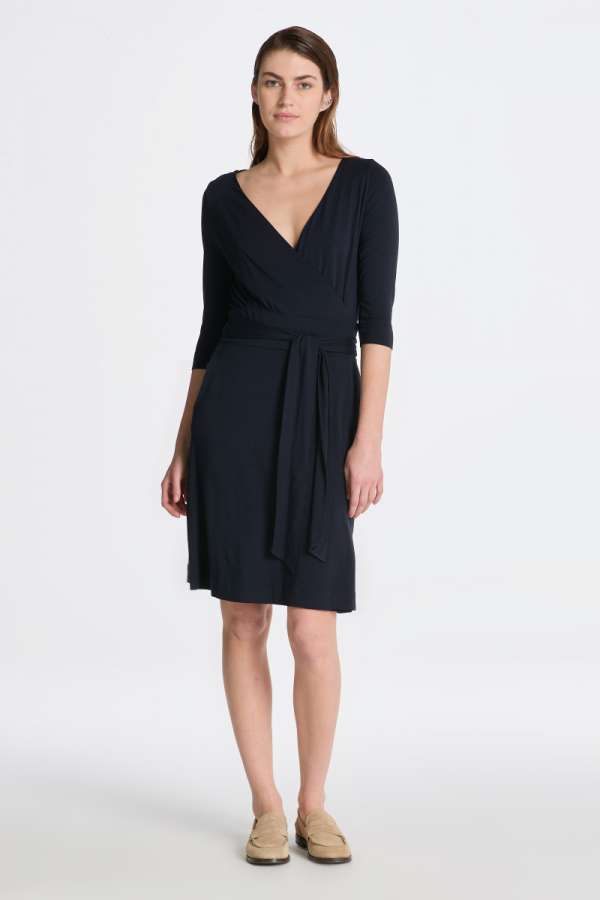 RUHA GANT D1. JERSY WRAP DRESS EVENING BUE