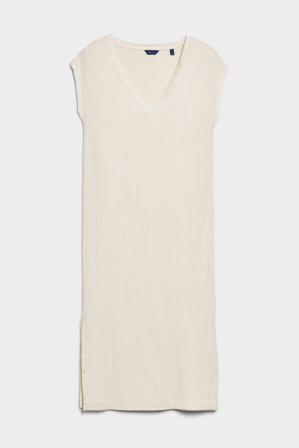 RUHA GANT D1. DETAIL SLIT JERSEY DRESS LINEN