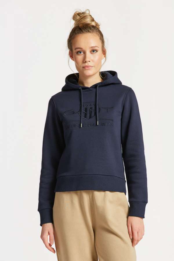 MELEGÍTŐ FELŐ GANT TONAL ARCHIVE HIELD HOODIE EVENING BLUE