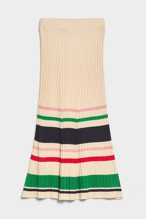 SZOKNYA GANT D1. STRIPED RIB KNIT SKIRT LINEN